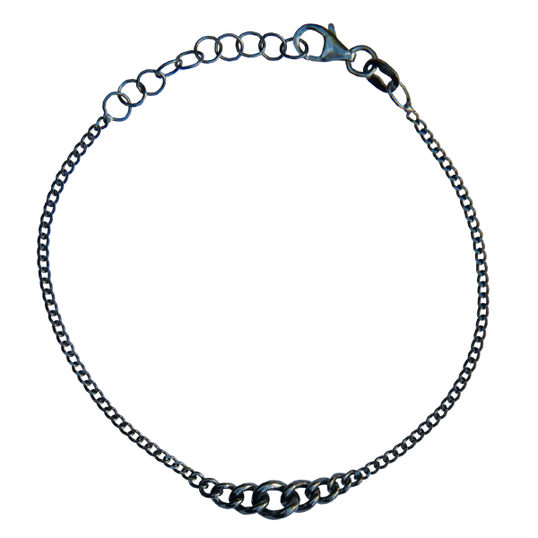 Lady Chain, Kædearmbånd, Sort sølv (Udsalg)